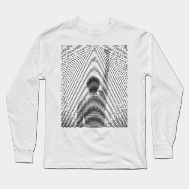 Fist Raised Black (wavy lines) Long Sleeve T-Shirt by SimpleThoughts